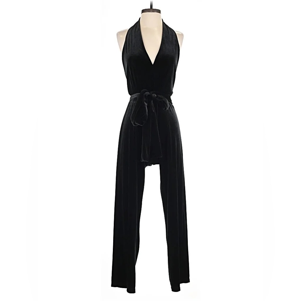 Black Velvet Halter Jumpsuit